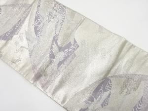 能調扇面翔鶴文織り出し 袋帯